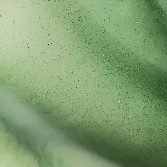 Fused Art Glass Trinket Dish Green And White Swirl Small Square 3" x .25" - Picture 4 of 7